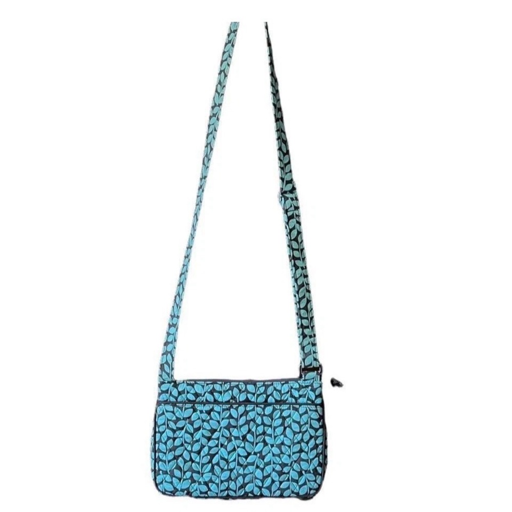 Vera Bradley Teal Leaf Crossbody Bag with coin bag and credit card holder